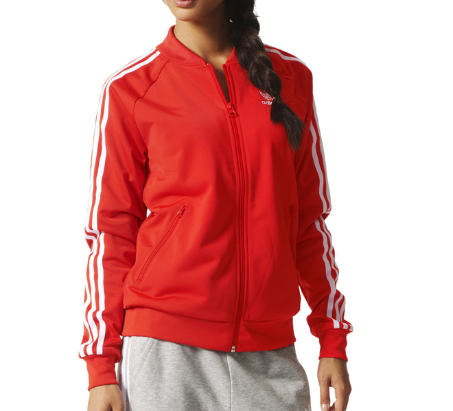 Adidas supergirl track clearance top