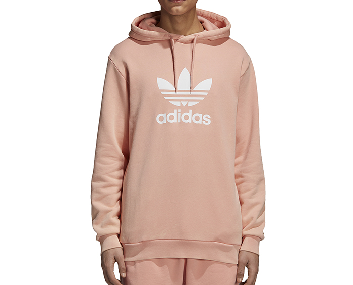 adidas trefoil hoodie dusty pink