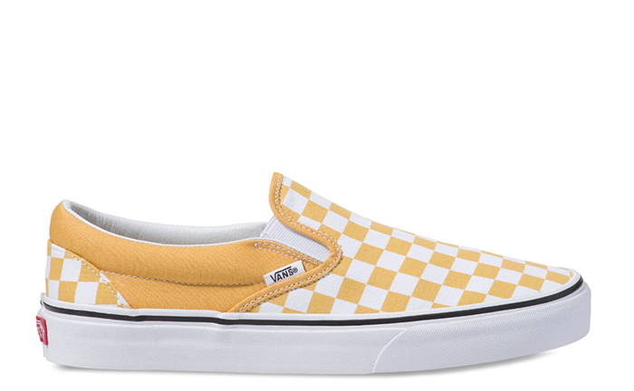 slip on vans yellow checkerboard