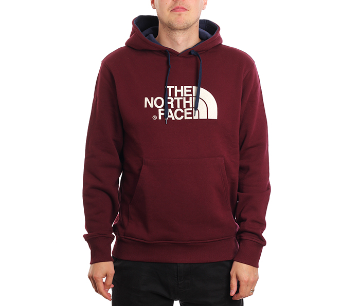 north face drew peak hoodie red