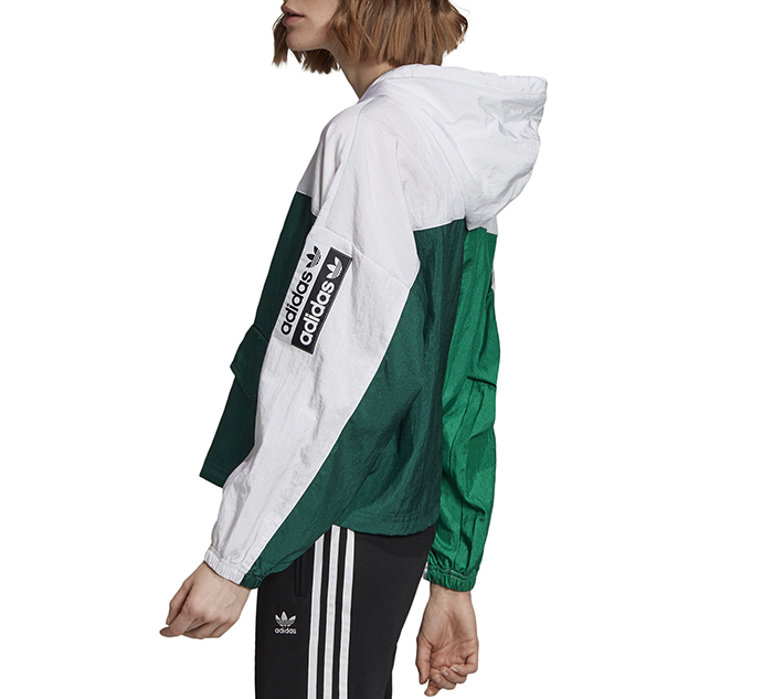 white adidas windbreaker womens