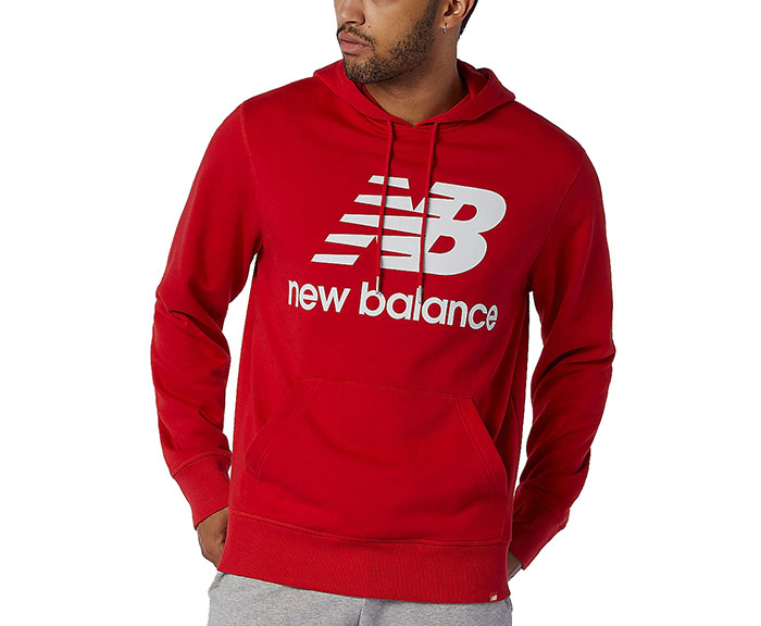 New Balance Essentials Stacked Logo Hoodie Red - Boardvillage ...