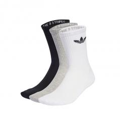 Adidas Originals Trefoil Cushion Crew Socks 3-Pack White / Medium Grey Heather / Black