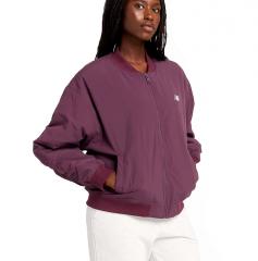 New Balance Womens Graphic Woven Bomber Jacket Plum Brown