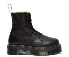 Dr. Martens Jadon Faux Fur Lined Leather Platform Black Pisa