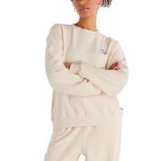 New Balance Womens French Terry Oversized Logo Crew Linen