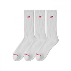 New Balance Patch Logo Crew Sock 3-Pack White