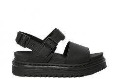 Dr. Martens Voss Hydro Leather Strap Sandals Black + Black