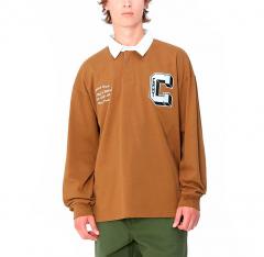 Carhartt WIP L/S Brown Ducks Rugby Shirt Hamilton Brown / White