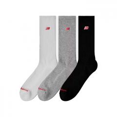 New Balance Patch Logo Crew Sock 3-Pack White / Black / Grey