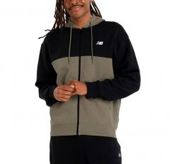 New Balance Reimagined Fleece Graphic Full Zip Hoodie Black