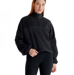 New Balance Womens Polar Fleece Half Zip Black